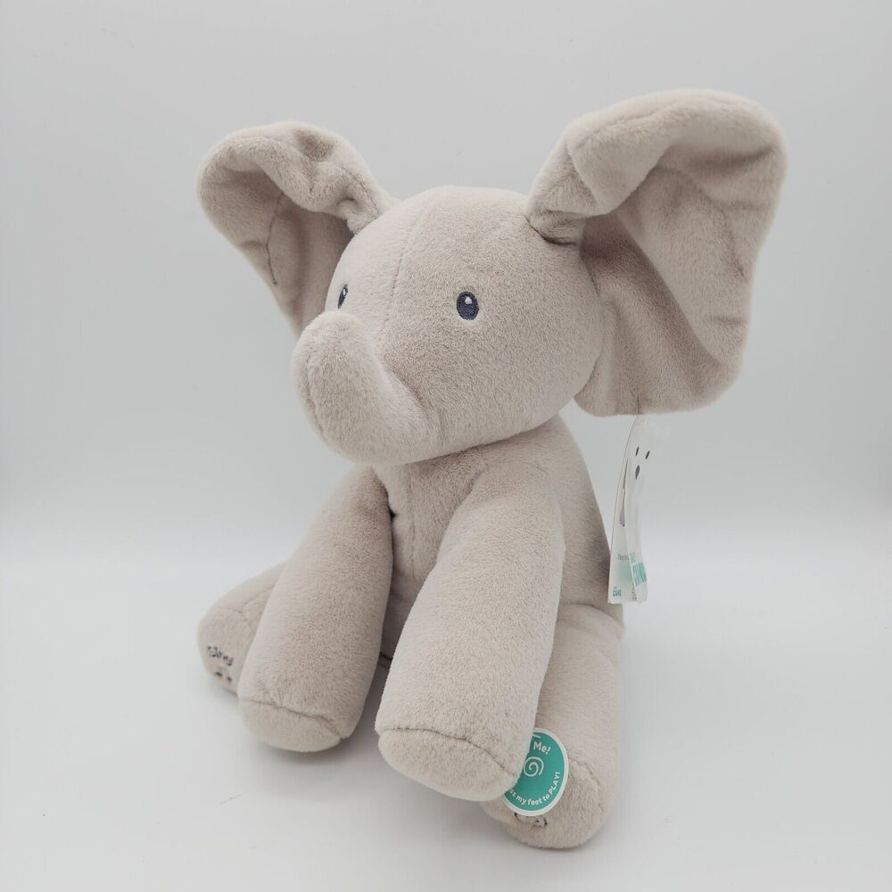 Baby GUND Flappy The Elephant Plush Toy 11" Sings Ears Hang Low Animated Talking